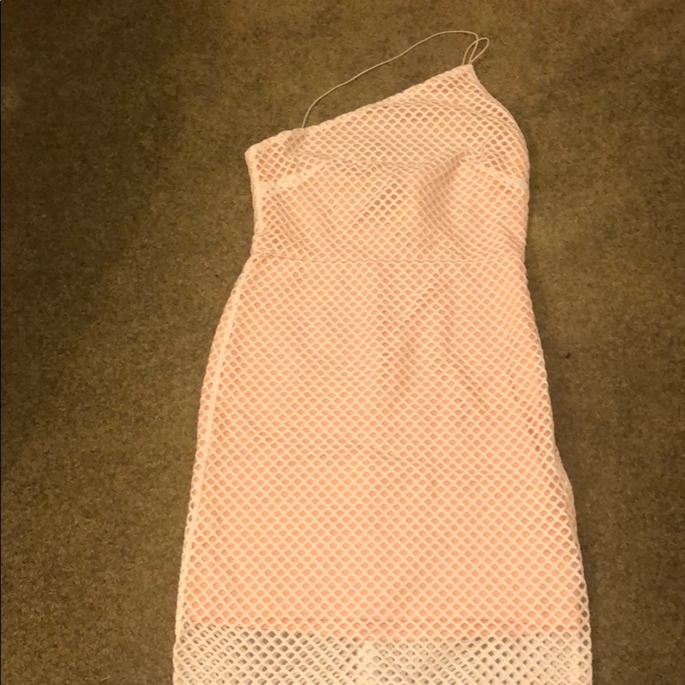 ASOS Geo Mesh Asymmetric Bodycon Dress